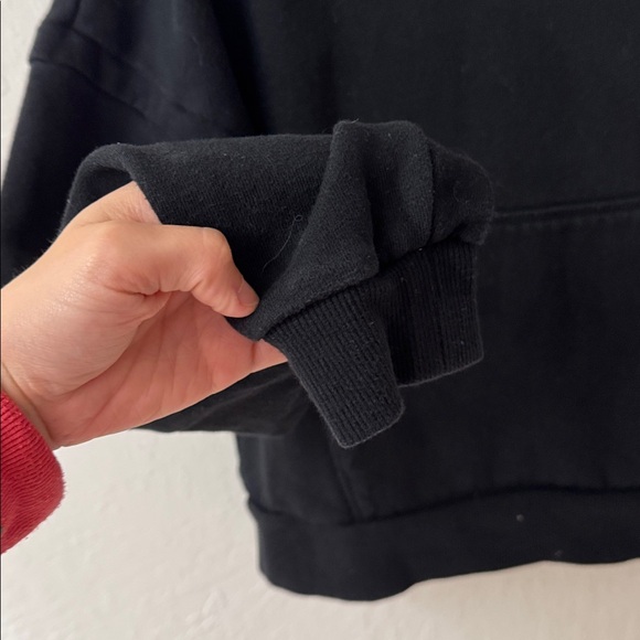 Richer Poorer Black Recycled Fleece Lined Hoodie XS Collar Seam Details - Picture 4 of 7